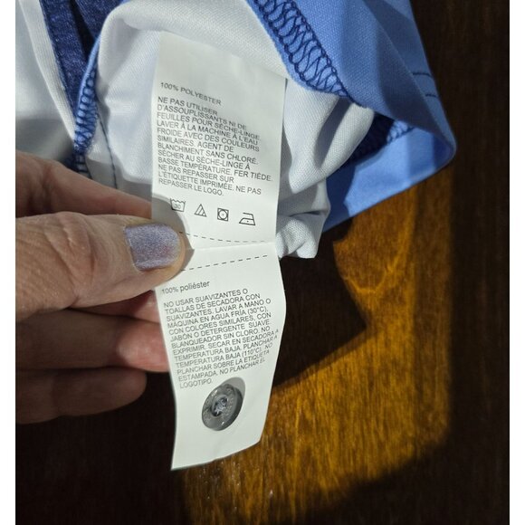 PGA Tour Mens XL Pro Series Blue Performance Polo Shirt Soft Golf Fade Geo Print - Picture 9 of 10